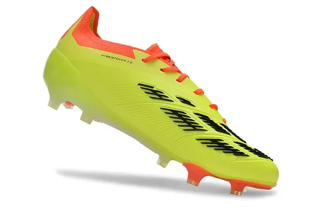 Adidas Predator Amarelo Laranja Neón Upper Cadarços E Calcanhar Campo Firme Sapatos de Futebol 2