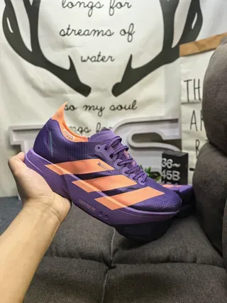 Adidas Purple and Orange Three-Stripe Platform Lifestyle Sneakers 5