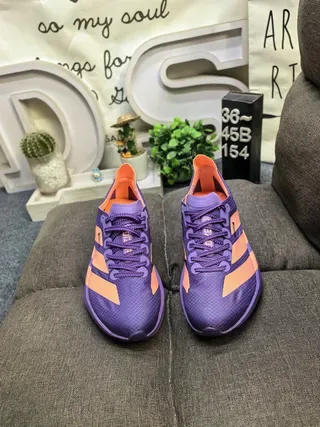 Adidas Purple and Orange Three-Stripe Platform Lifestyle Sneakers 10