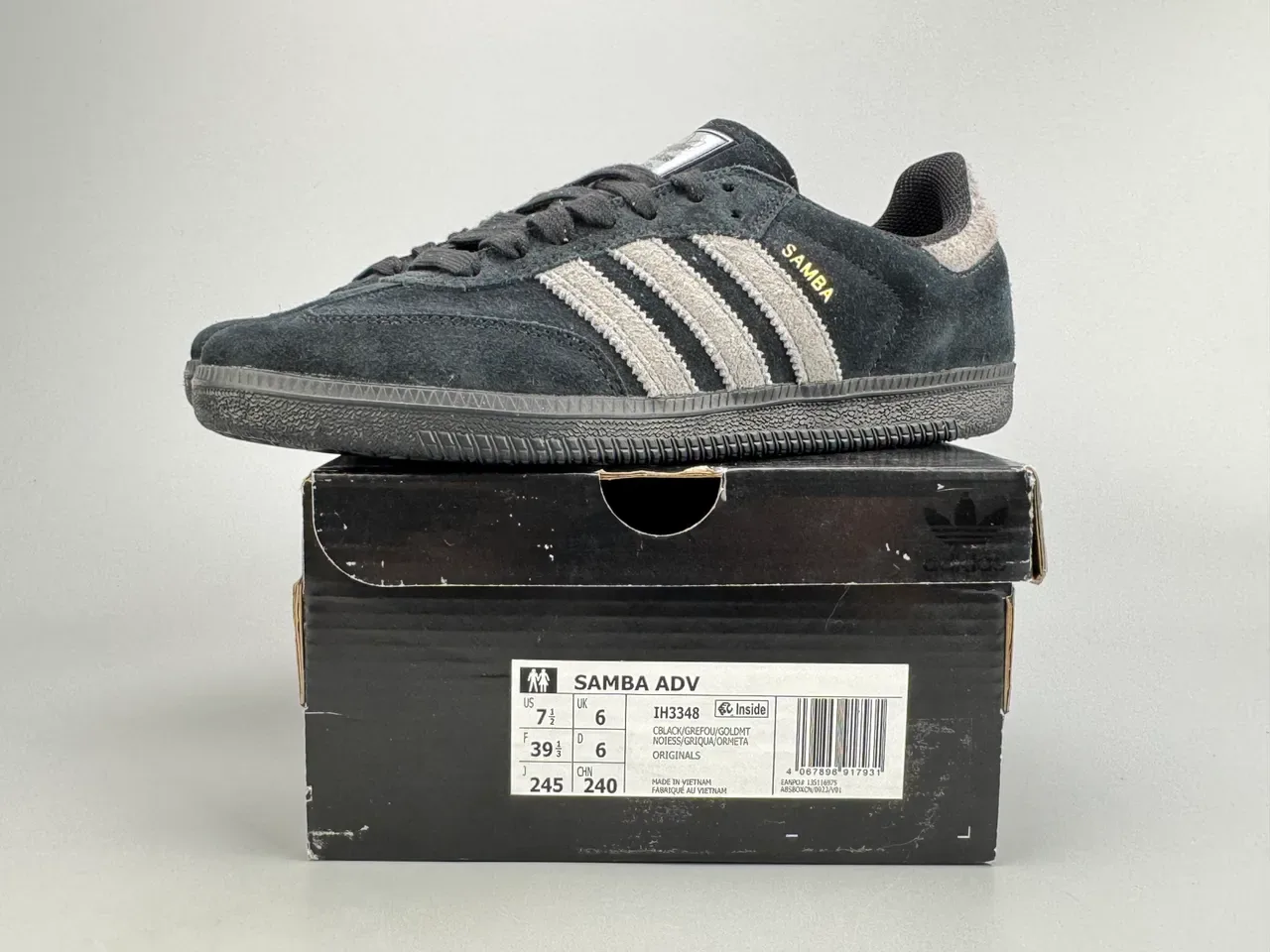 Adidas Samba Black and Gray Suede Lifestyle Sneakers 2