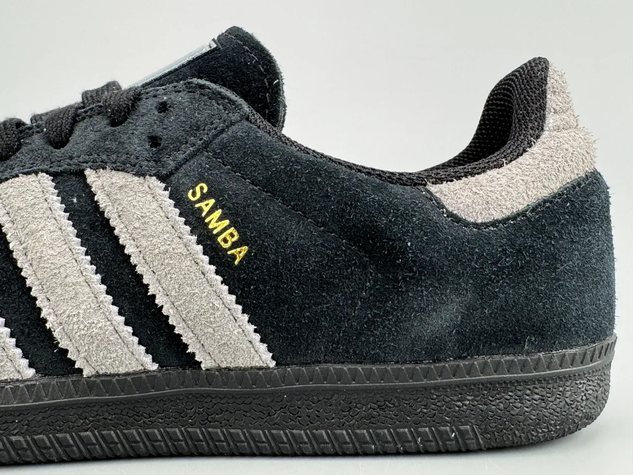 Adidas Samba Black and Gray Suede Lifestyle Sneakers 5