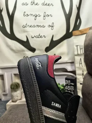 Adidas Samba Black and Pink Leather Lifestyle Sneakers 3