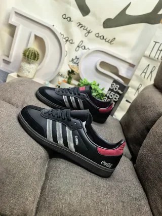 Adidas Samba Black and Pink Leather Lifestyle Sneakers 7