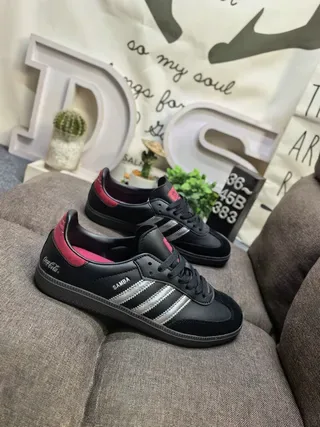 Adidas Samba Black and Pink Leather Lifestyle Sneakers 9