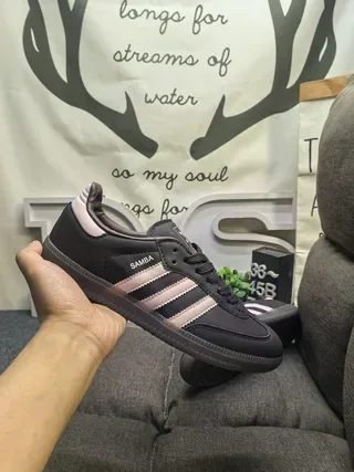 Adidas Samba Black and Pink Lifestyle Sneakers 5