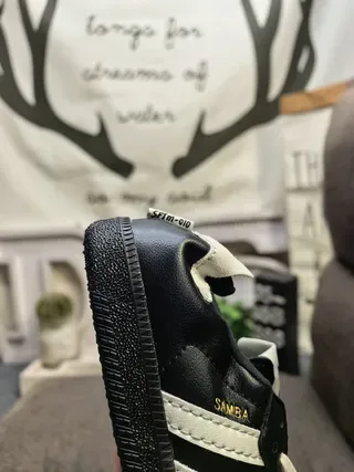 Adidas Samba Black and White Leather Lifestyle Sneakers 3