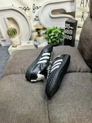 Adidas Samba Black and White Leather Lifestyle Sneakers 6