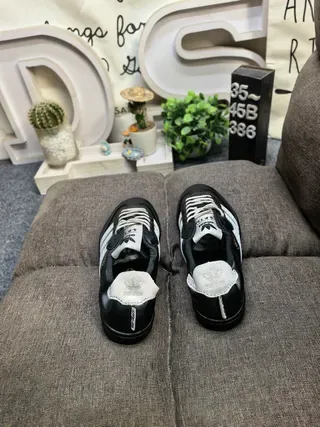 Adidas Samba Black and White Leather Lifestyle Sneakers 8