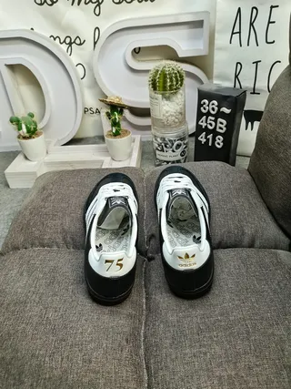 Adidas Samba Black and White Leather Lifestyle Sneakers 8