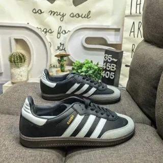 Adidas Samba Black White Gray Lifestyle Sneakers