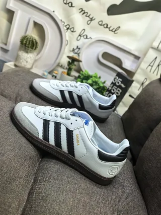 Adidas Samba Black White Gray Lifestyle Sneakers 7