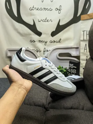 Adidas Samba Black White Gray Lifestyle Sneakers 15