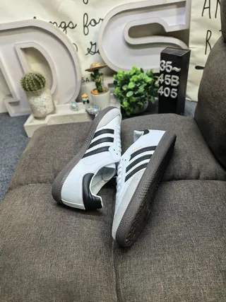 Adidas Samba Black White Gray Lifestyle Sneakers 16