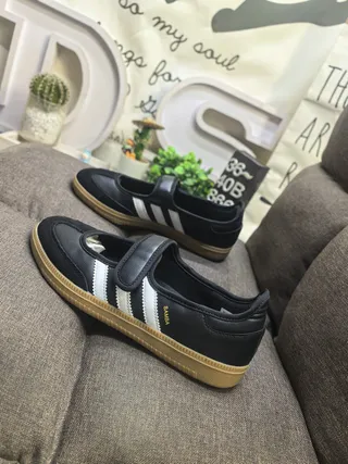 Adidas Samba Black White Gum Mary Jane Shoes 7