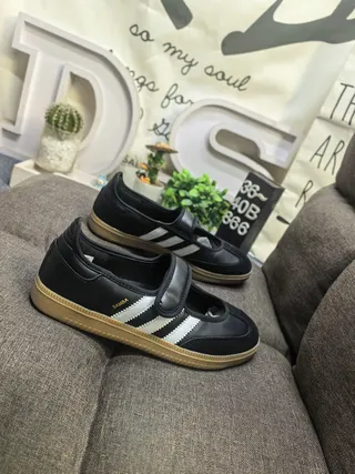 Adidas Samba Black White Gum Mary Jane Shoes 9