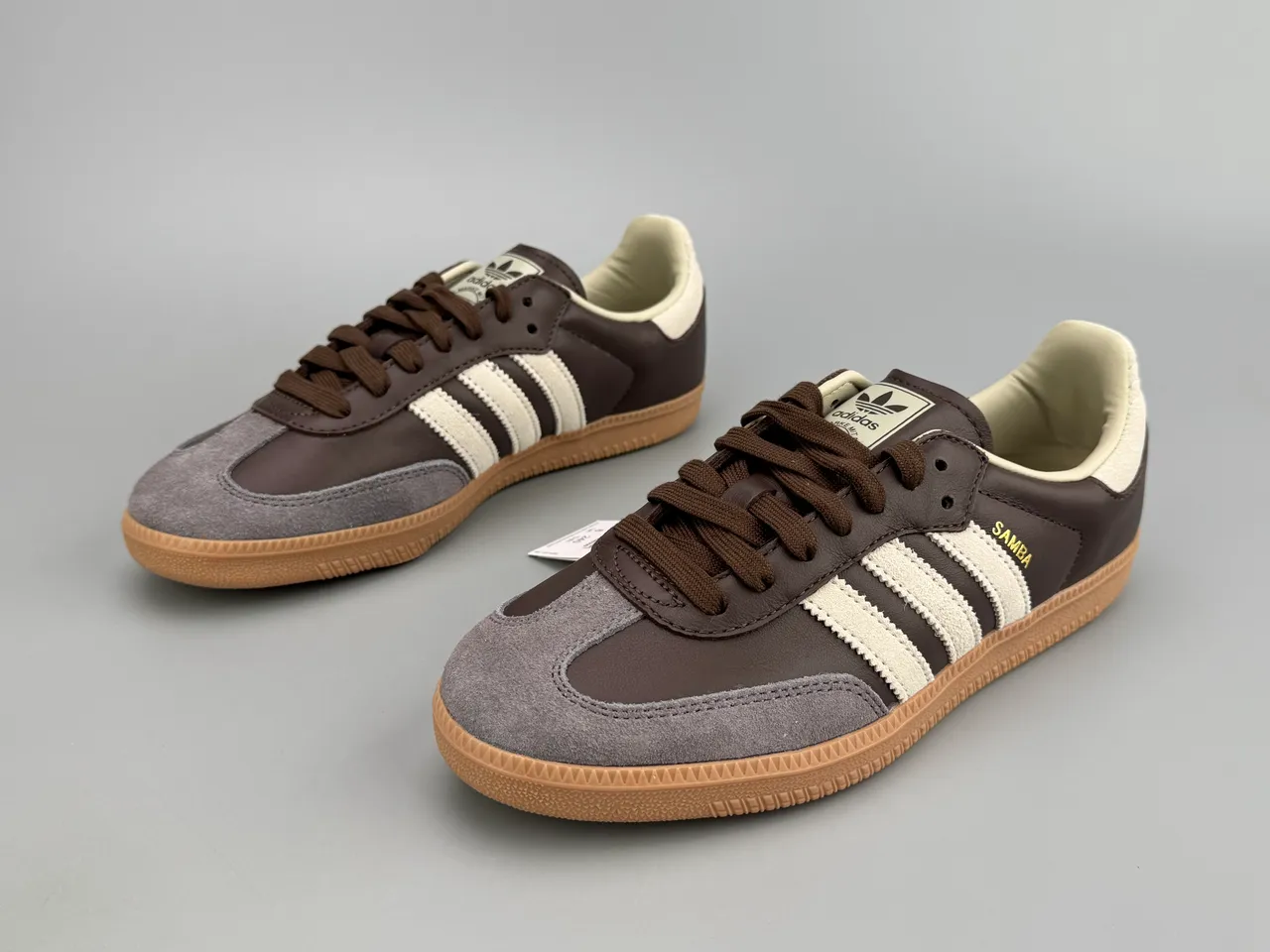 Adidas Samba Brown and Beige Leather and Suede Lifestyle Sneakers 3