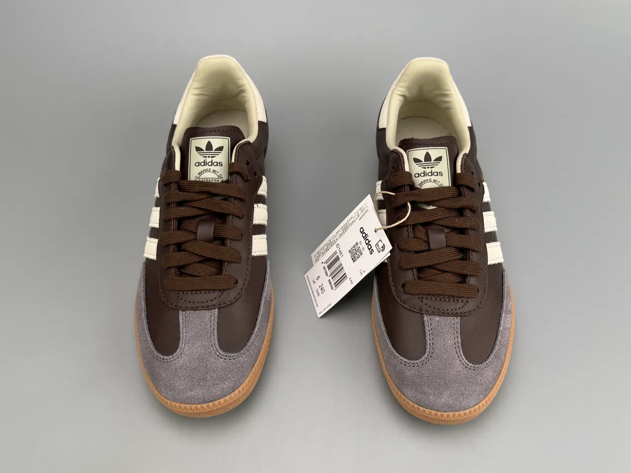 Adidas Samba Brown and Beige Leather and Suede Lifestyle Sneakers 5
