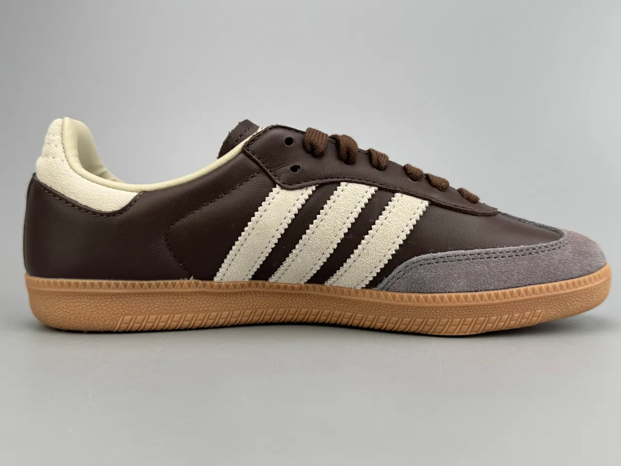 Adidas Samba Brown and Beige Leather and Suede Lifestyle Sneakers 6