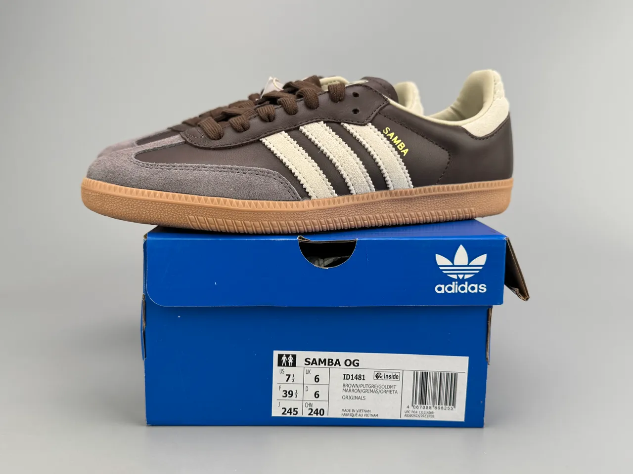 Adidas Samba Brown and Beige Leather and Suede Lifestyle Sneakers 10