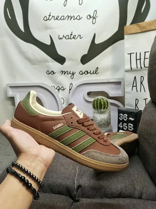 Adidas Samba Brown and Olive Green Lifestyle Sneakers 5