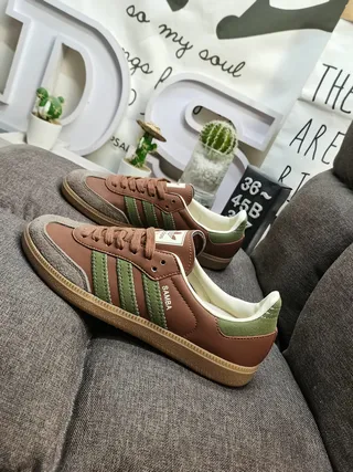 Adidas Samba Brown and Olive Green Lifestyle Sneakers 7