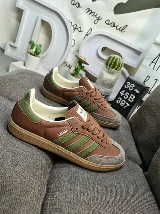 Adidas Samba Brown and Olive Green Lifestyle Sneakers 9