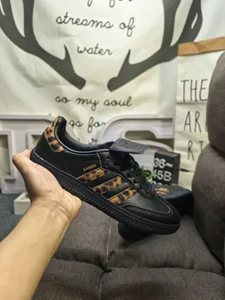 Adidas Samba Leopard-Print Black Lifestyle Sneakers 5