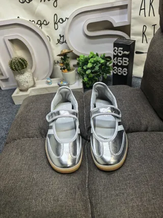 Adidas Samba Metallic Silver Laceless Lifestyle Sneakers 10