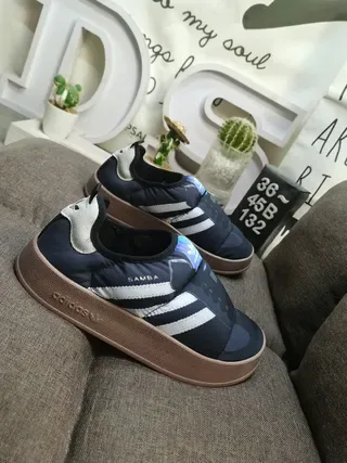 Adidas Samba Navy Blue Quilted Slip-On Lifestyle Sneakers 9