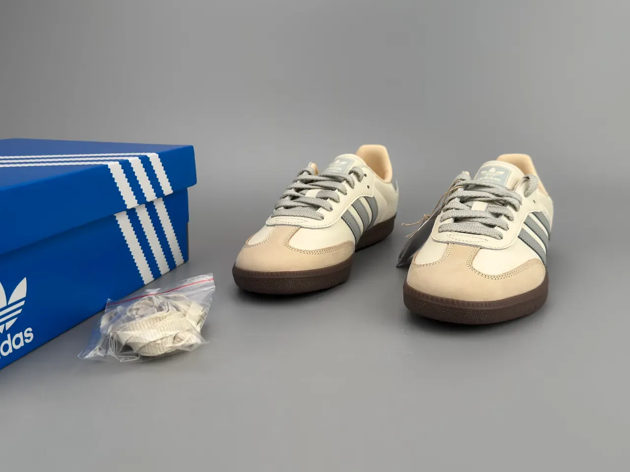 Adidas Samba Off-White and Gray Lifestyle Sneakers 3