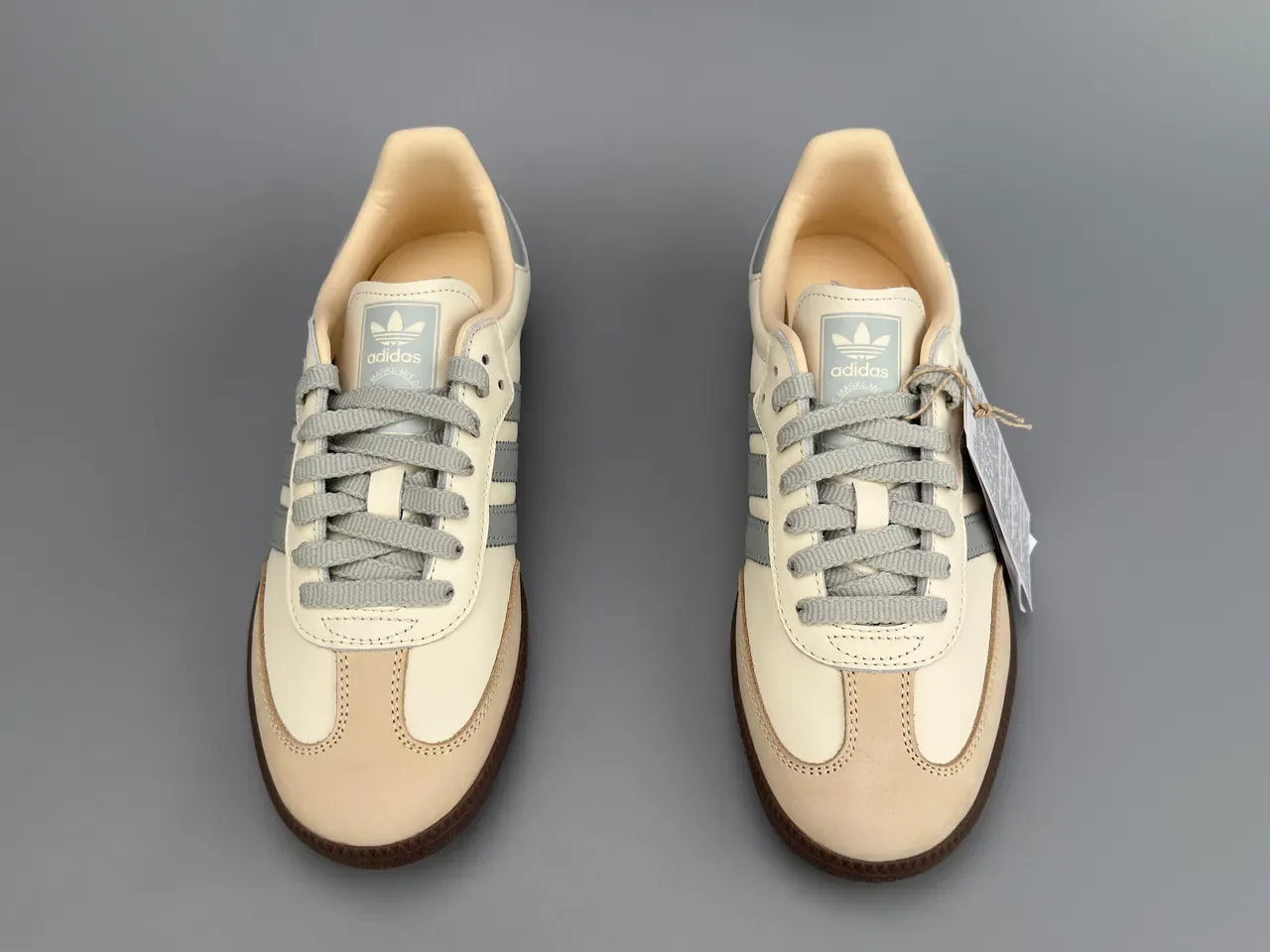 Adidas Samba Off-White and Gray Lifestyle Sneakers 9