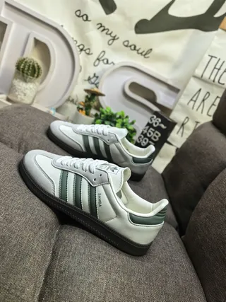 Adidas Samba Off-White and Green Lifestyle Sneakers 7