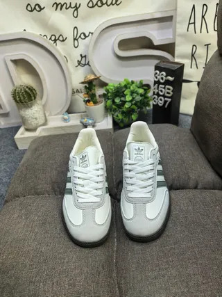 Adidas Samba Off-White and Green Lifestyle Sneakers 10