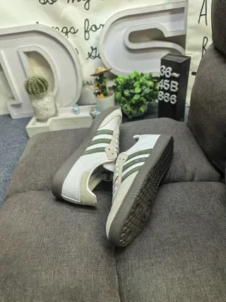 Adidas Samba Off-White and Olive Green Lifestyle Sneakers 6