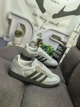 Adidas Samba Off-White and Olive Green Lifestyle Sneakers 9