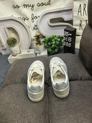 Adidas Samba Off-White Glitter Stripe Lifestyle Sneakers 8