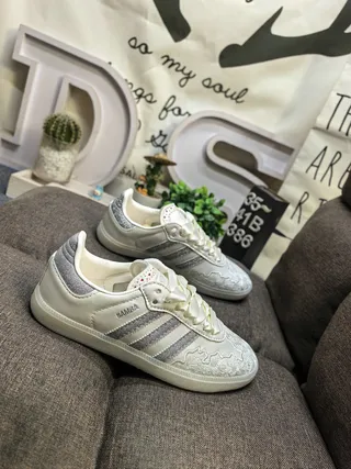 Adidas Samba Off-White Glitter Stripe Lifestyle Sneakers 9