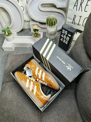 Adidas Samba OG Croc-Embossed Tan Lifestyle Sneakers 3