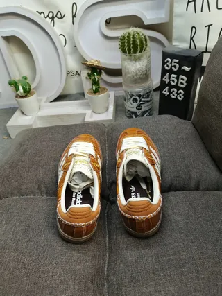 Adidas Samba OG Croc-Embossed Tan Lifestyle Sneakers 8