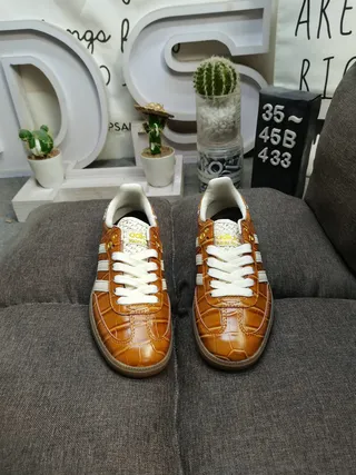 Adidas Samba OG Croc-Embossed Tan Lifestyle Sneakers 10