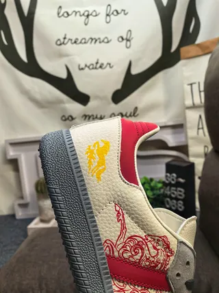 Adidas Samba OG Off-White Pink Red Lifestyle Sneakers 3