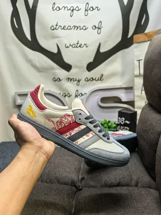 Adidas Samba OG Off-White Pink Red Lifestyle Sneakers 5