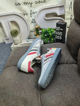 Adidas Samba OG Off-White Pink Red Lifestyle Sneakers 6