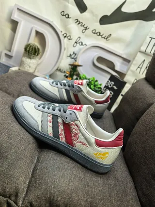 Adidas Samba OG Off-White Pink Red Lifestyle Sneakers 7