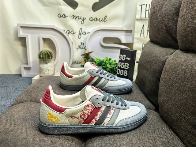 Adidas Samba OG Off-White Pink Red Lifestyle Sneakers 11