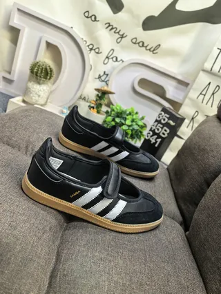 Adidas Samba Zapatos Mary Jane Rosa Beige Sin Cordones con Correa de Velcro 9