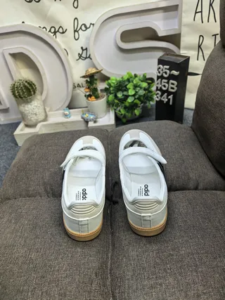Adidas Samba Zapatos Mary Jane Rosa Beige Sin Cordones con Correa de Velcro 18