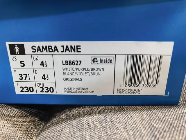 Adidas Samba सफेद और बैंगनी लाइफस्टाइल स्नीकर 2