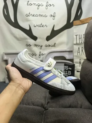 Adidas Samba सफेद और बैंगनी लाइफस्टाइल स्नीकर 5
