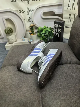 Adidas Samba सफेद और बैंगनी लाइफस्टाइल स्नीकर 6